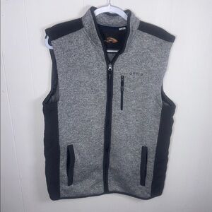Orvis Mens XL Full  Zip Sweater Fleece Vest Jacket Quilted Navy Blue